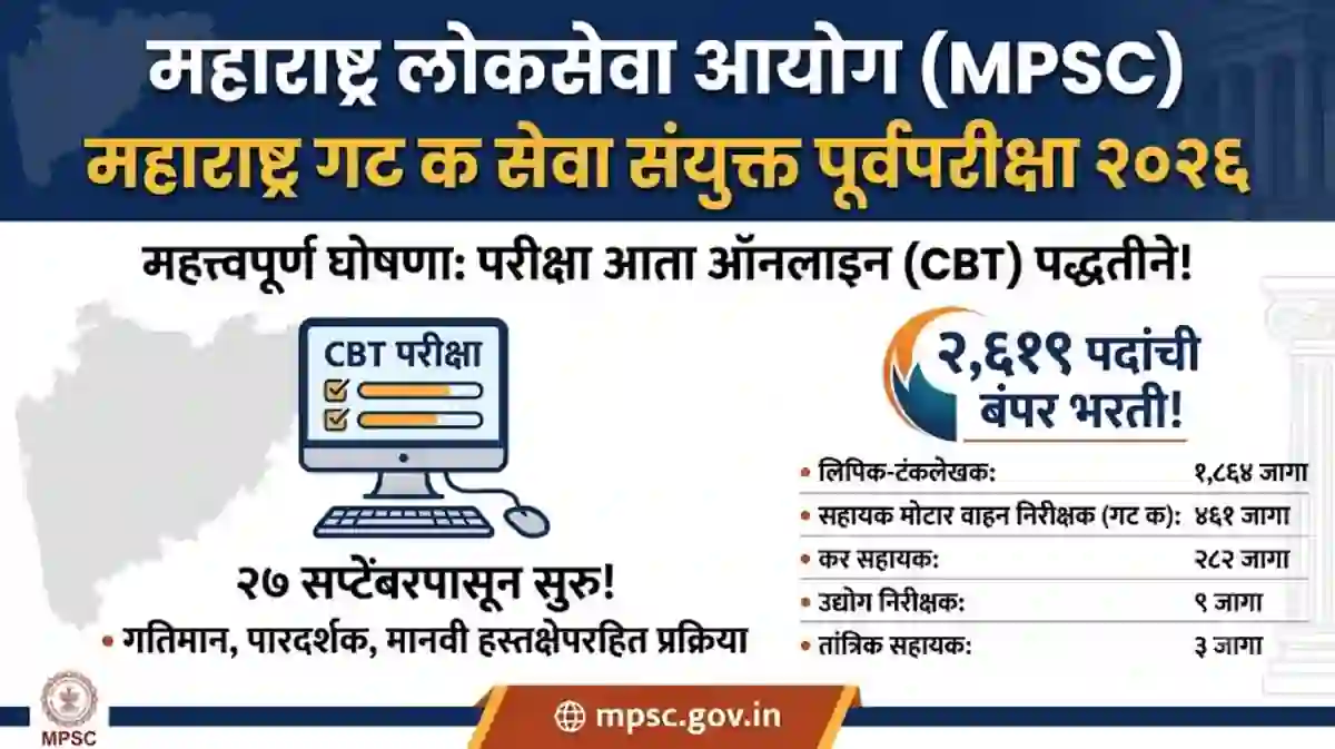 महत्वाचा अपडेट- MPSC CBT रद्द, आयोग कडून नवीन परिपत्रक जाहीर! – MPSC Group B, C Online Exam CBD