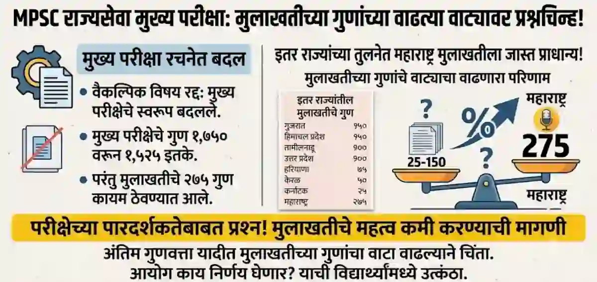MPSC परीक्षेत मुलाखतीचे २७५ गुण कायम राहणार कि कमी होणार? महत्वाचा अपडेट- MPSC Interview Marks Update