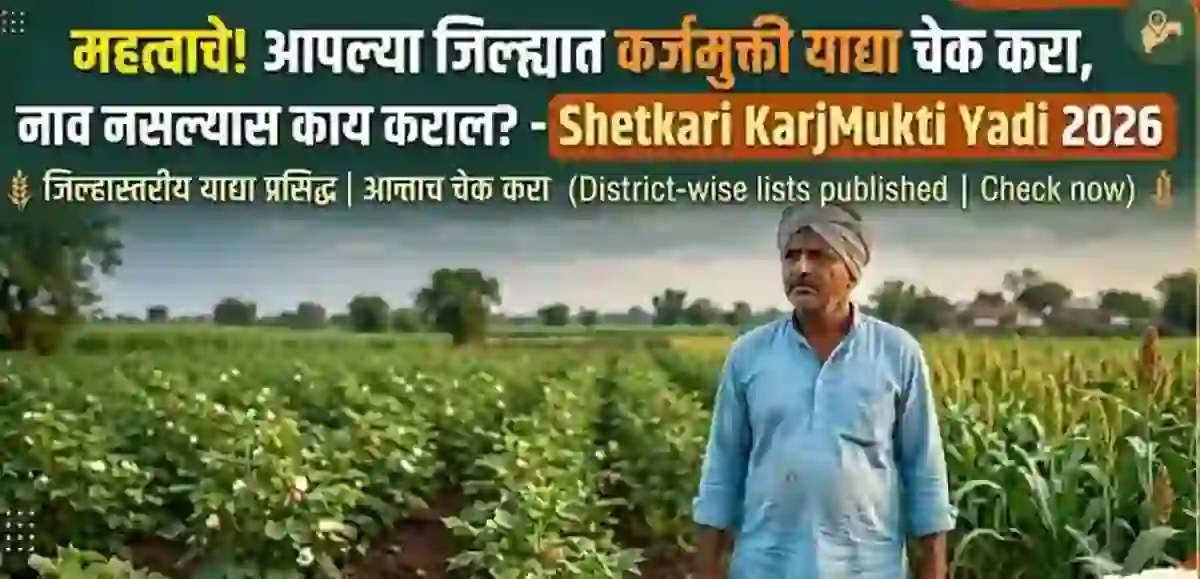 महत्वाचे! आपल्या जिल्ह्यात कर्जमुक्ती याद्या चेक करा, नाव नसल्यास काय कराल? – Shetkari KarjMukti Yadi 2026