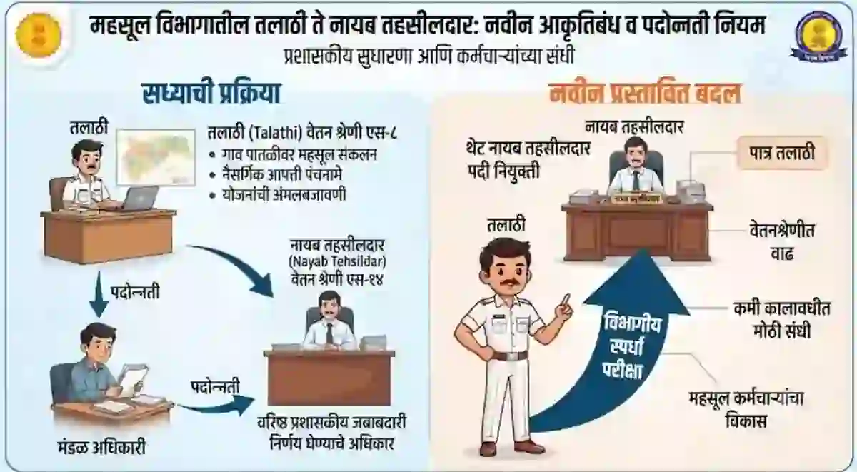तलाठ्यांना आता थेट नायब तहसीलदारपदी नियुक्ती! विभागीय स्पर्धा परीक्षेतून पदोन्नती मिळणार! – Talathi to Nayab Tahsildar Promotion