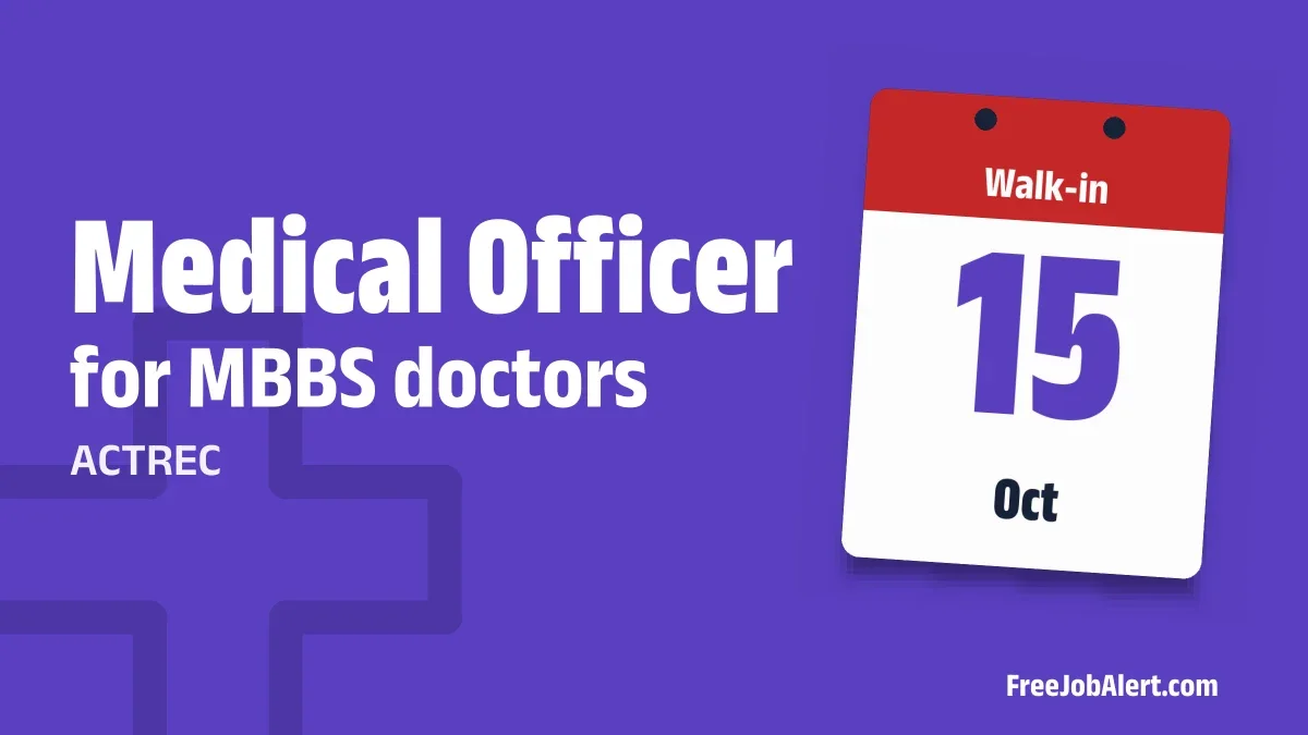 ACTREC Medical Officer Recruitment 2026 – Apply Online