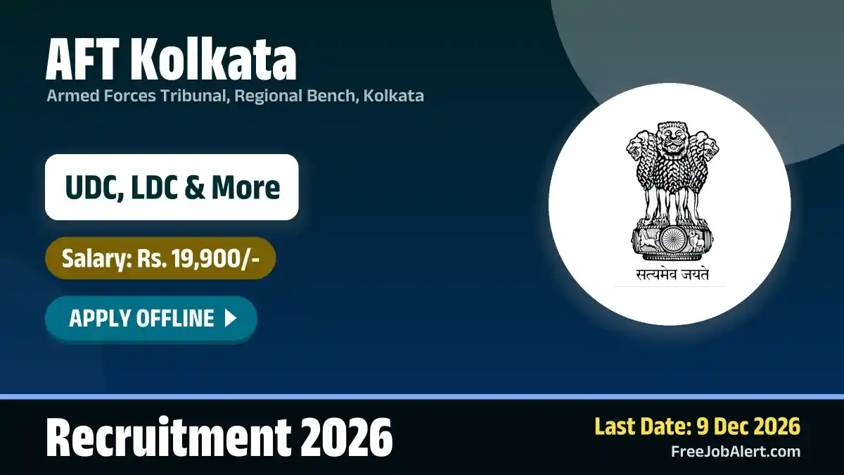 AFT Kolkata Recruitment 2026 – Apply Offline for 20 UDC, LDC and More Posts AFT Kolkata Recruitment 2026 – Apply Offline for 20 UDC, LDC and More Posts