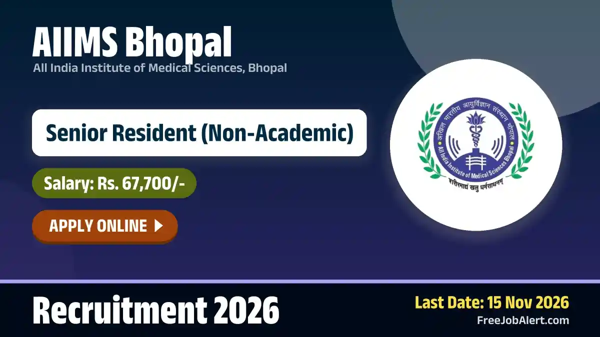 AIIMS Bhopal Senior Resident Recruitment 2026 – Apply Online