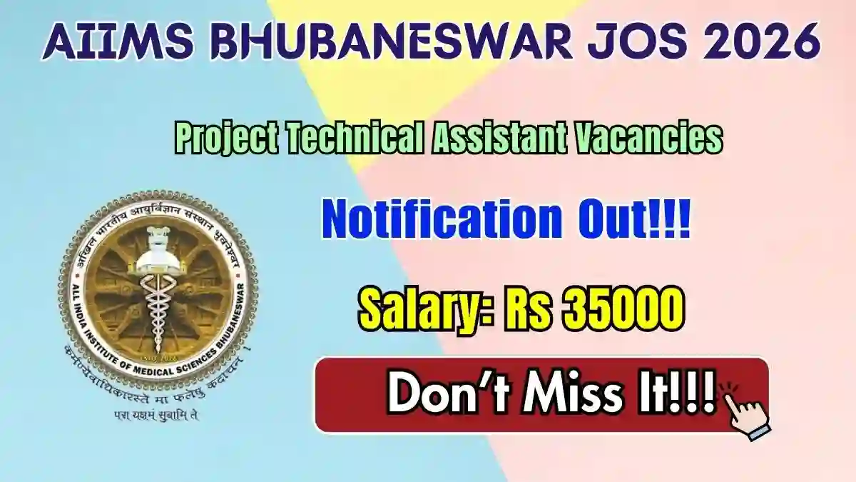 AIIMS Bhubaneswar Project Technical Assistant Recruitment 2026 - Walkin