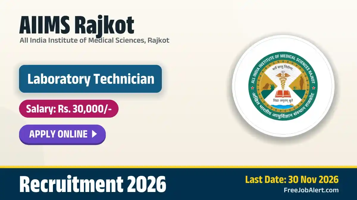 AIIMS Rajkot Laboratory Technician Recruitment 2026 – Apply Online