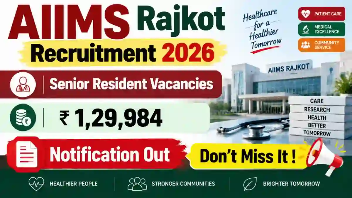 AIIMS Rajkot Senior Resident Recruitment 2026 - Apply Online for 64 Posts