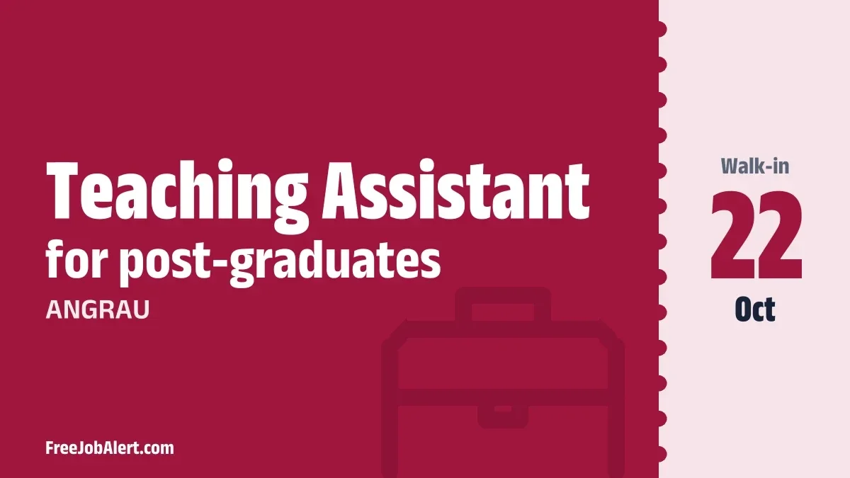 ANGRAU Teaching Assistant Recruitment 2026 – Walkin
