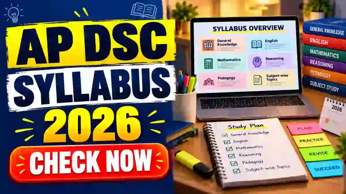 AP DSC Syllabus 2026 - Check Exam Pattern & Subject-Wise Topics, Marks AP DSC Syllabus 2026 - Check Exam Pattern & Subject-Wise Topics, Marks