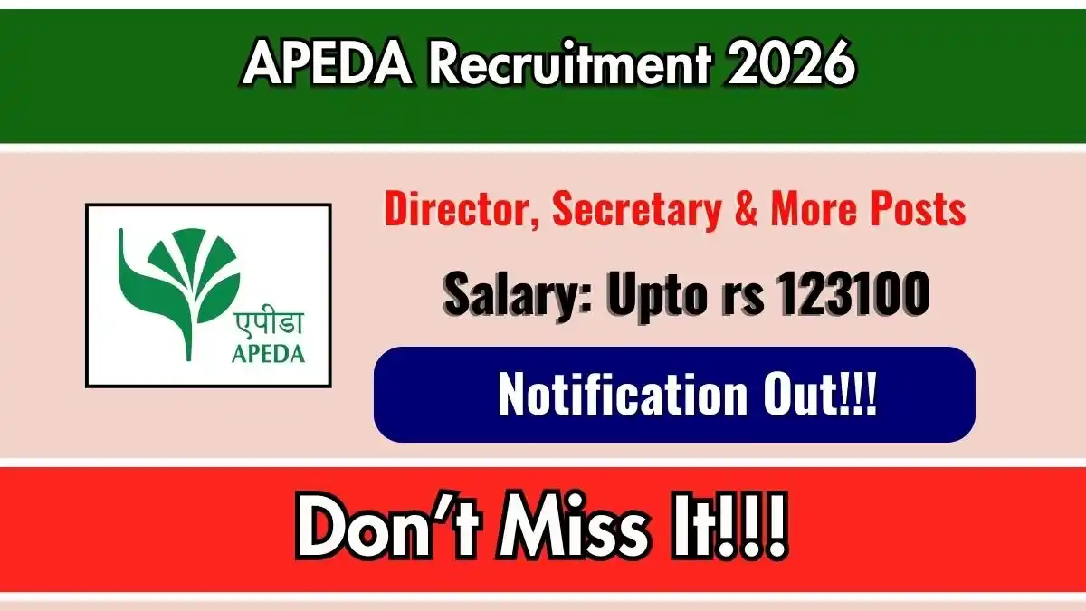 APEDA Recruitment 2026 – Apply Offline for 7 Director, Secretary & More Posts