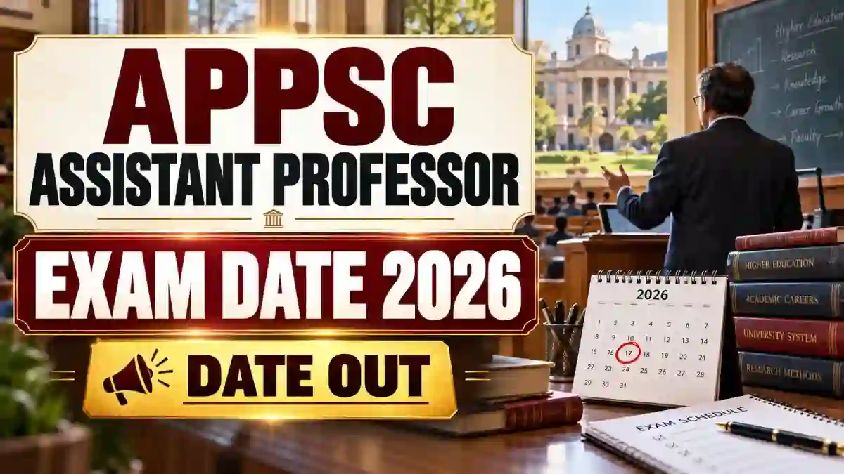 APPSC Assistant Professor Exam Date 2026 Out - Check December Exam Schedule, Timings & Subject-Wise Dates APPSC Assistant Professor Exam Date 2026 Out - Check December Exam Schedule, Timings & Subject-Wise Dates
