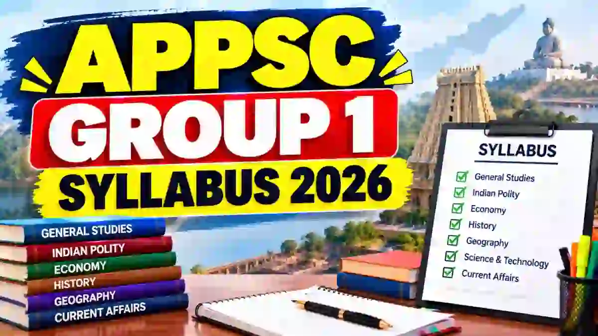 APPSC Group 1 Syllabus 2026 - Check Prelims and Mains Exam Pattern, Subject-Wise Topics and PDF APPSC Group 1 Syllabus 2026 - Check Prelims and Mains Exam Pattern, Subject-Wise Topics and PDF