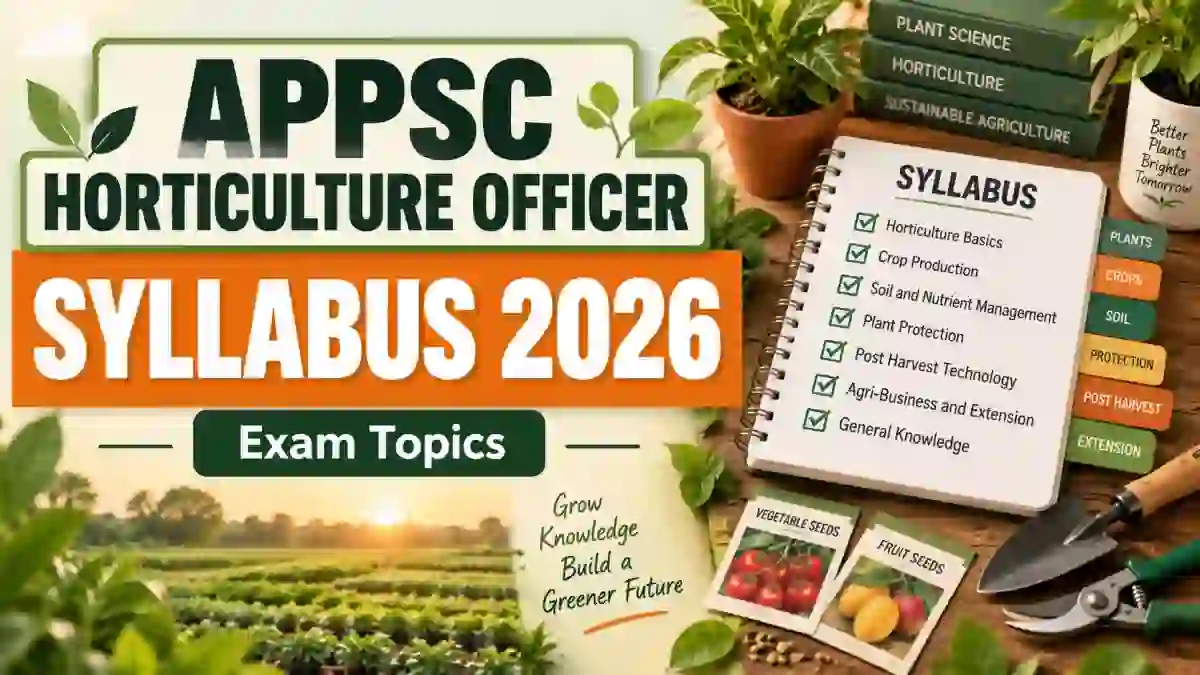 APPSC Horticulture Officer Syllabus 2026 - Check Exam Pattern, Papers & Topic-Wise Syllabus