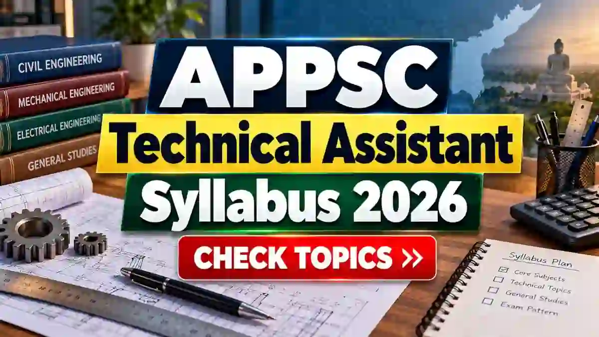 APPSC Technical Assistant Syllabus 2026 - Check Exam Pattern PDF