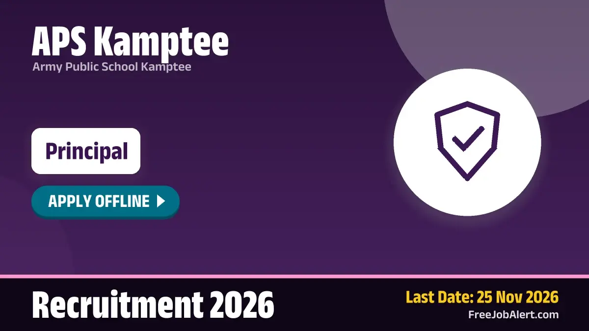 APS Kamptee Principal Recruitment 2026 – Apply Offline