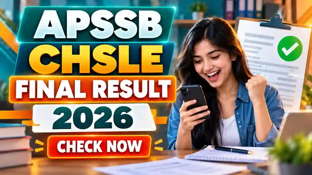 APSSB CHSLE Final Result 2026 Out - Check Department List and Wait List at apssb.nic.in