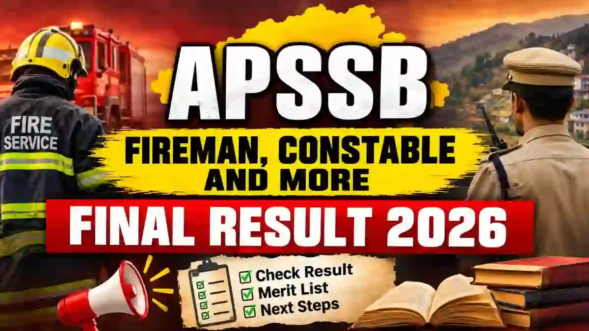 APSSB Final Result 2026 Out For Fireman, Constable and More - Check Selection List APSSB Final Result 2026 Out For Fireman, Constable and More - Check Selection List