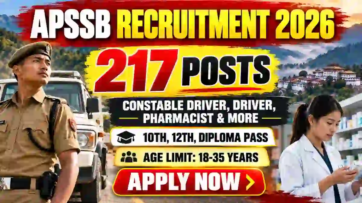 APSSB Group C Recruitment 2026 Notification Out – Apply Online for 217 Constable Driver, Driver, Pharmacist and More Posts