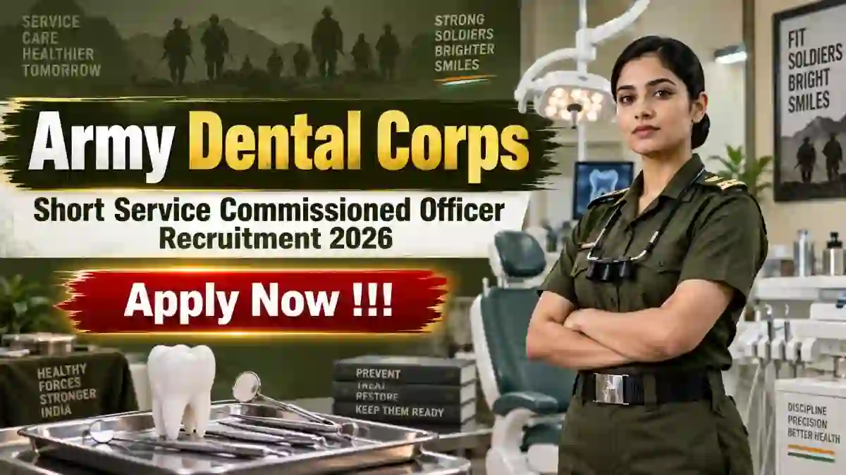 Army Dental Corps Short Service Commissioned Officer Recruitment 2026 - Apply Online for 37 Posts Army Dental Corps Short Service Commissioned Officer Recruitment 2026 - Apply Online for 37 Posts