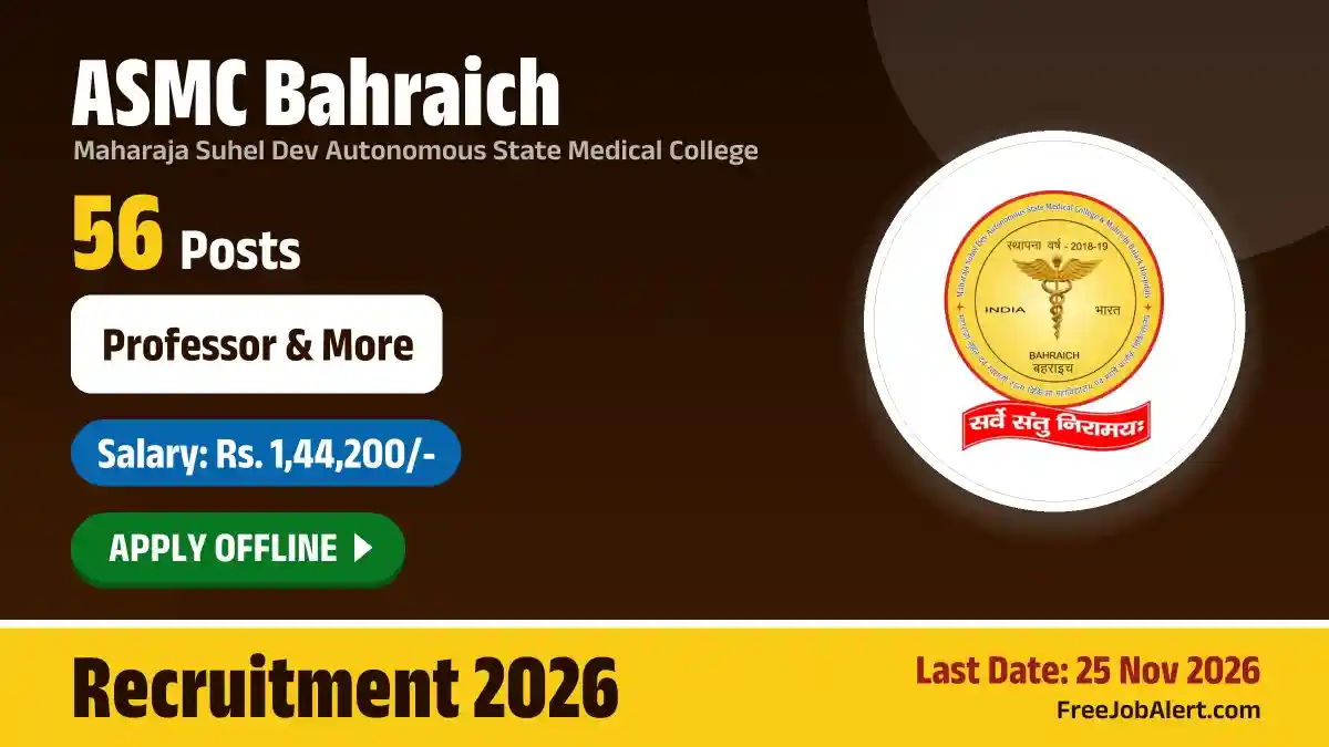 ASMC Bahraich Faculty Recruitment 2026 – Apply Offline for 56 Professor, Associate Professor and More Posts ASMC Bahraich Faculty Recruitment 2026 – Apply Offline for 56 Professor, Associate Professor and More Posts