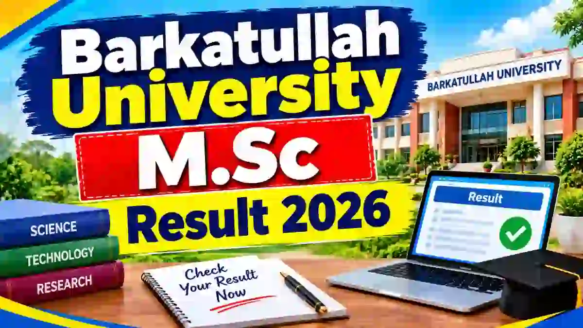 Barkatullah University PG Result 2026 Out - Check Semester 1 Result Online @ bubhopal.ac.in