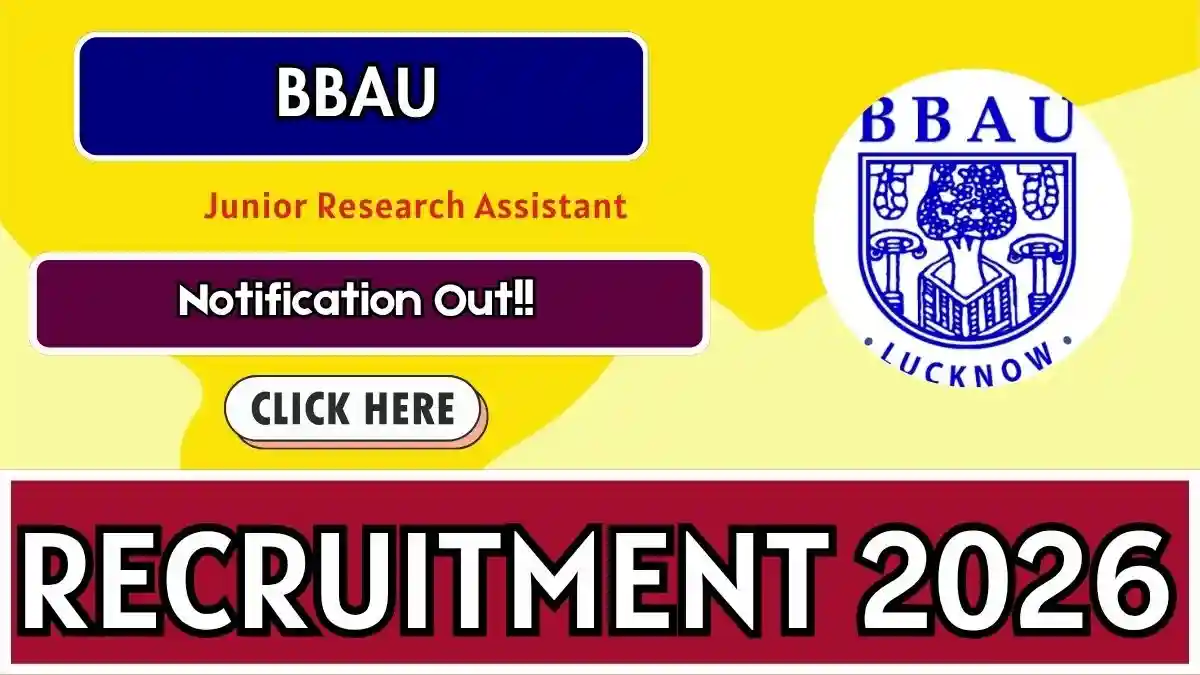 BBAU Junior Research Assistant Recruitment 2026 - Apply Online