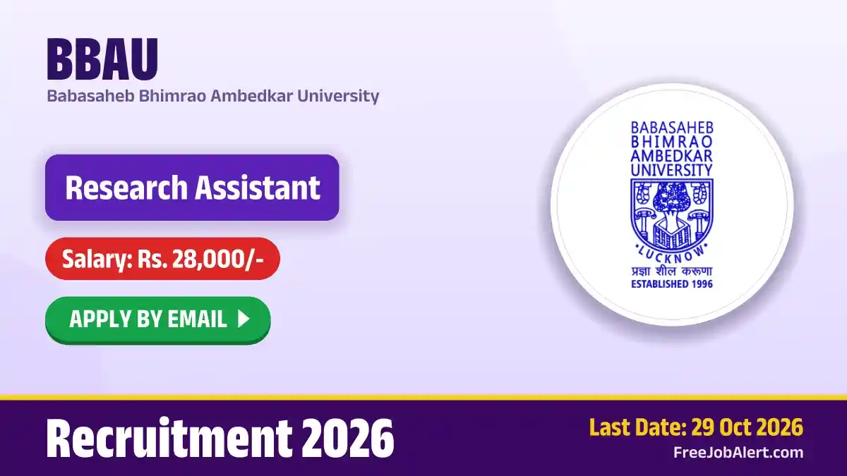 BBAU Research Assistant Recruitment 2026 – Apply Online