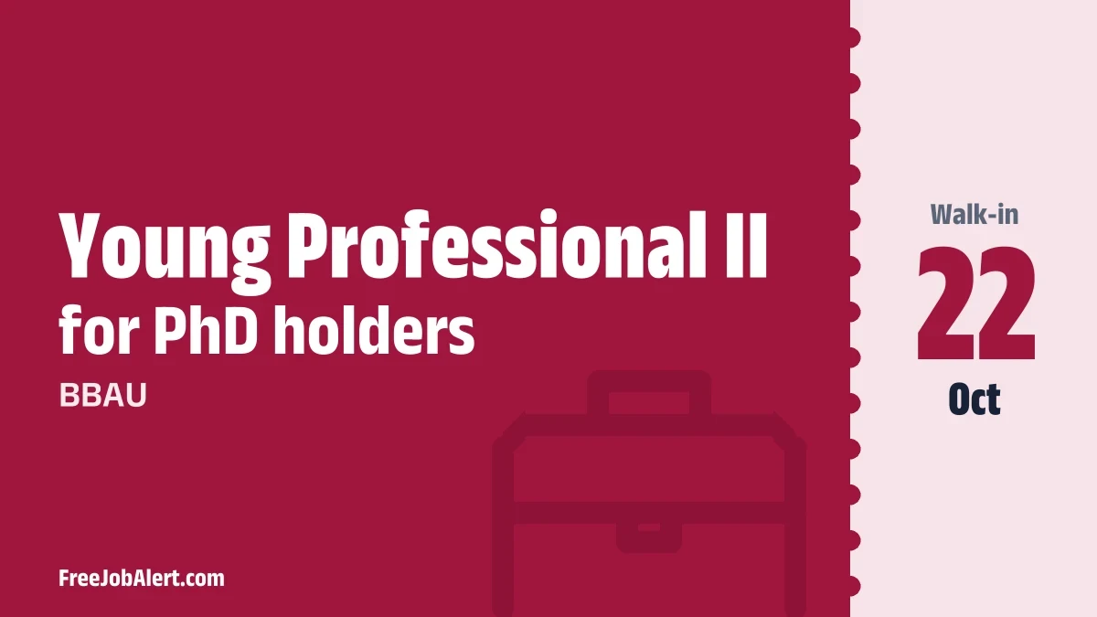 BBAU Young Professional II Recruitment 2026 – Walkin
