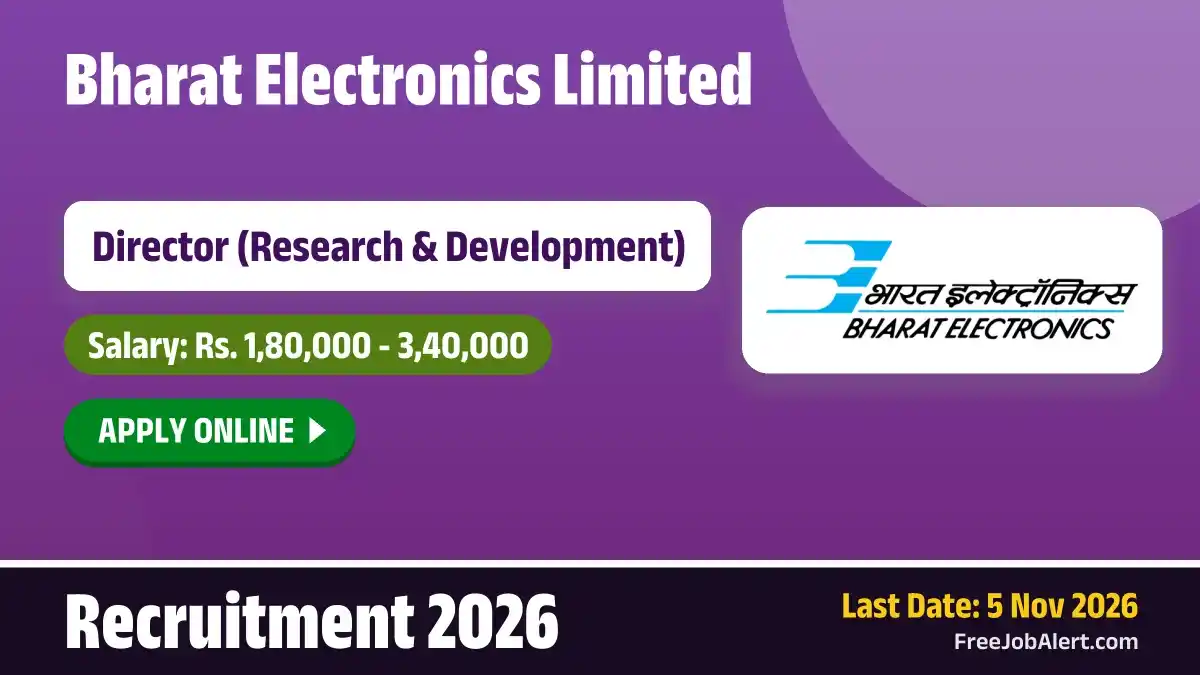 BEL Director Recruitment 2026 – Apply Online