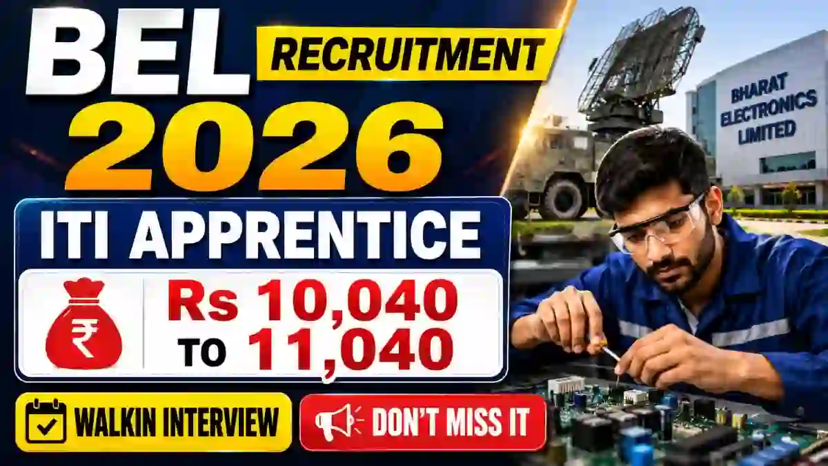 BEL ITI Apprentice Recruitment 2026 – Walk in