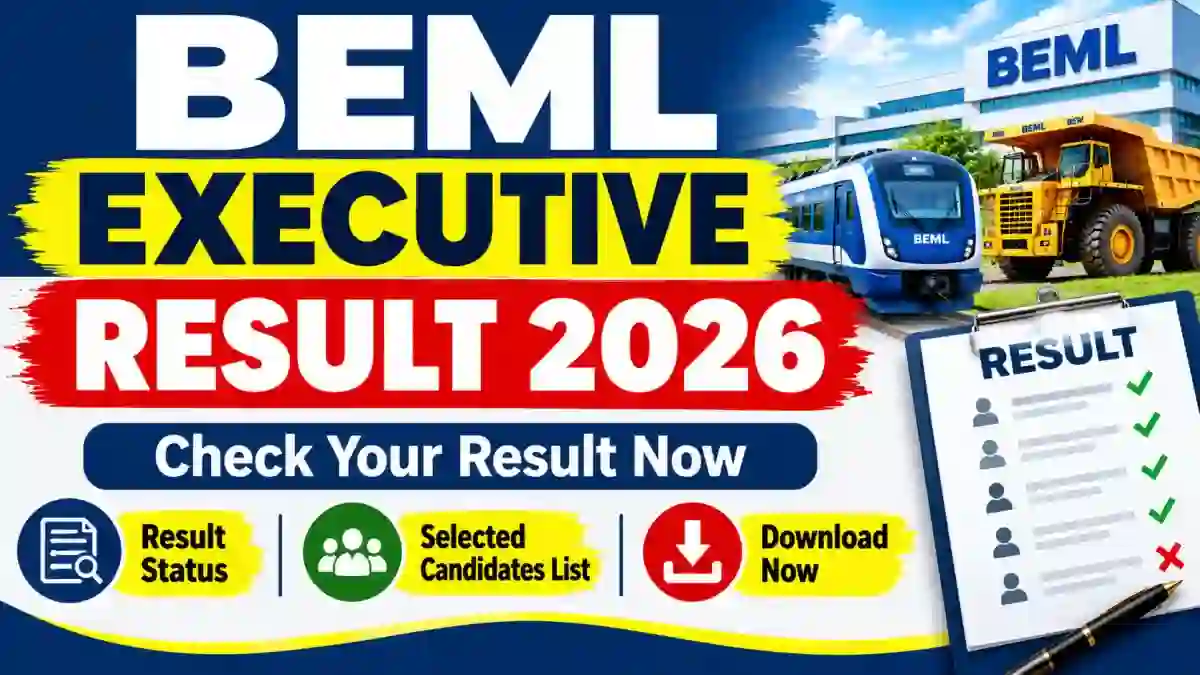 BEML Executive Result 2026 - Check Shortlisted Candidates List for Interview at bemlindia.in