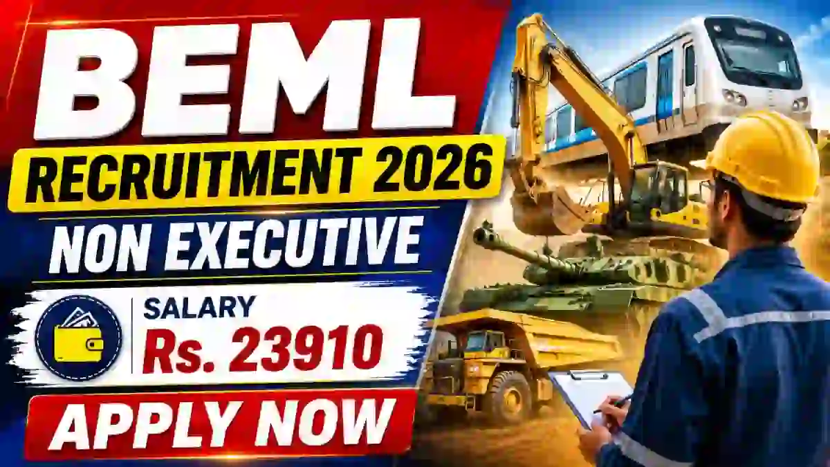 BEML Non Executive Recruitment 2026 Notification Out - Apply Online for 10 Posts BEML Non Executive Recruitment 2026 Notification Out - Apply Online for 10 Posts