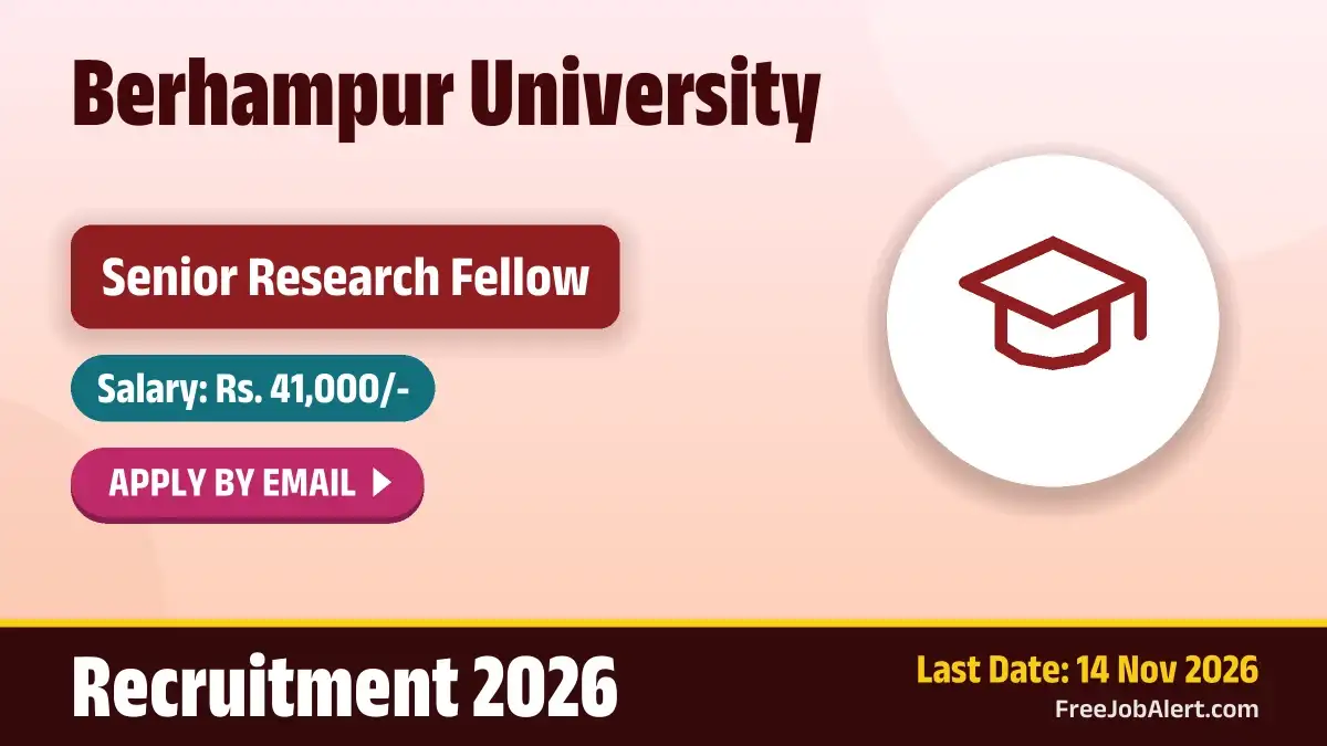 Berhampur University Senior Research Fellow Recruitment 2026 – Apply Online Berhampur University Senior Research Fellow Recruitment 2026 – Apply Online