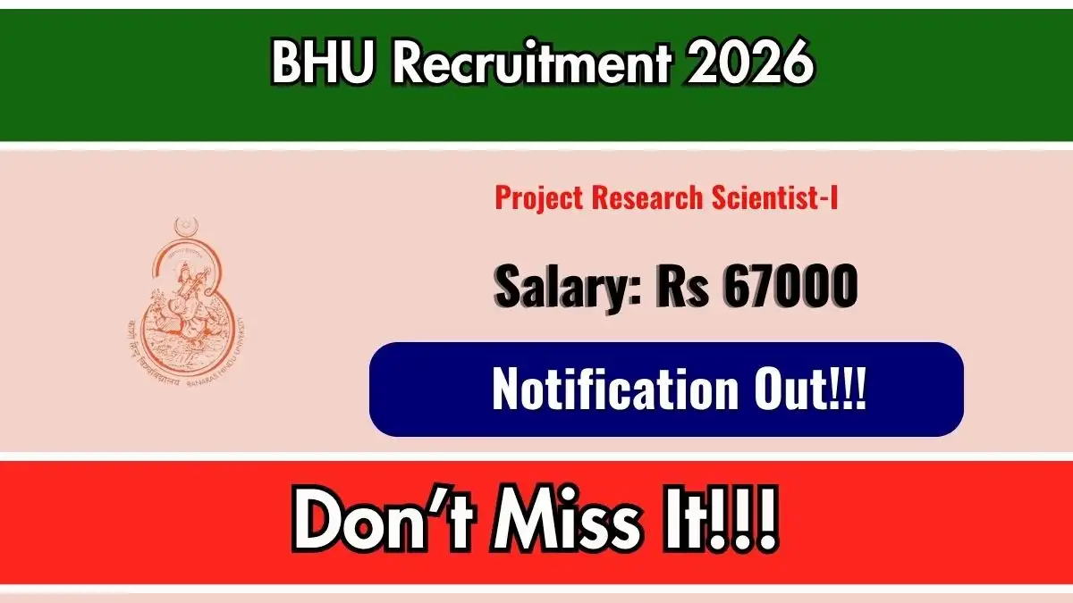BHU Project Research Scientist Recruitment 2026 - Apply Offline