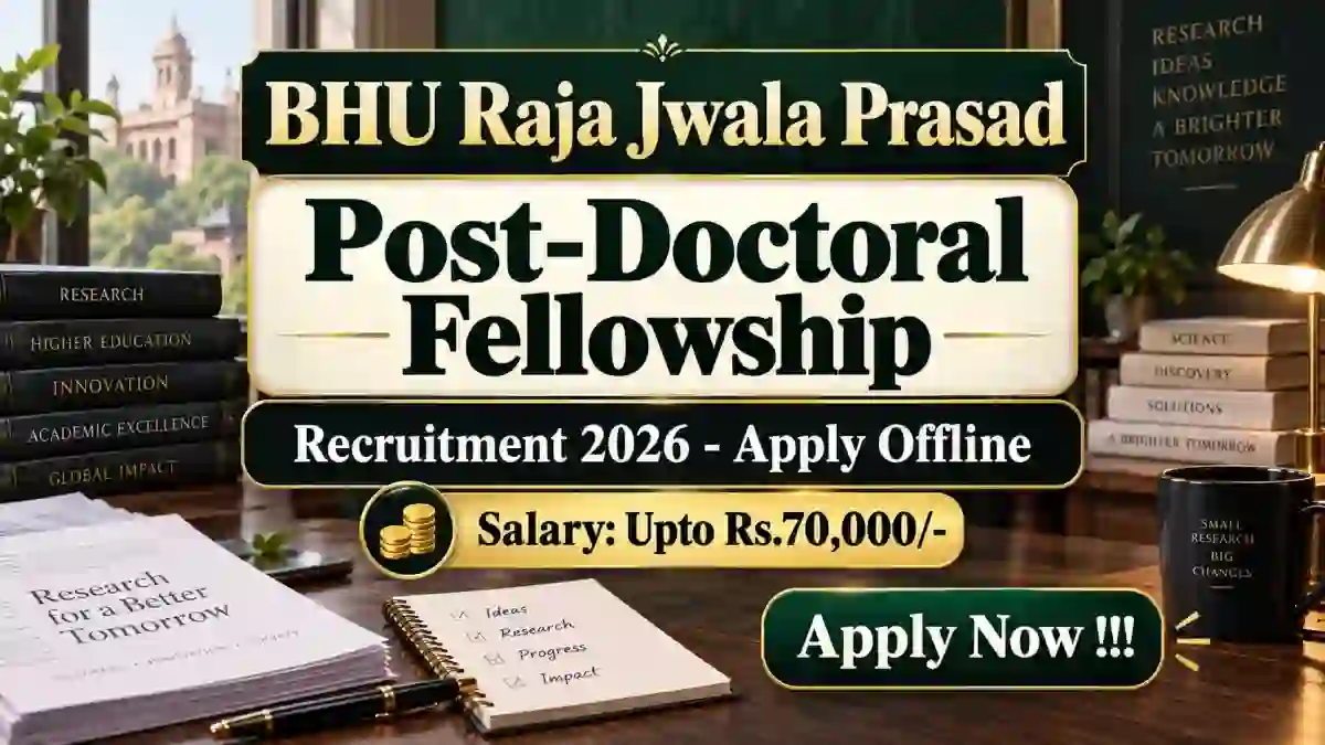 BHU Raja Jwala Prasad Post-Doctoral Fellowship Recruitment 2026 - Apply Offline