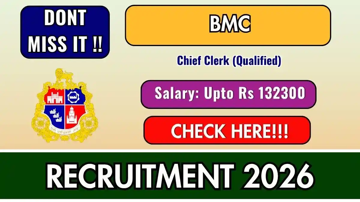 BMC Chief Clerk Recruitment 2026 - Apply Online