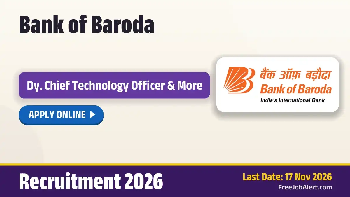BOB Recruitment 2026 – Apply Online for 4 Dy. Chief Technology Officer, Head AI and More Posts