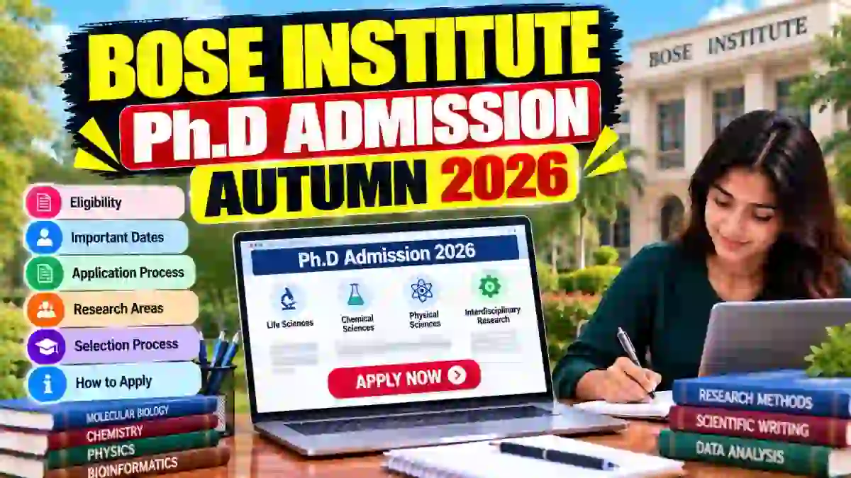 Bose Institute Ph.D Admission Autumn 2026 - Apply Online for 56 Seats, Last Date 20 November