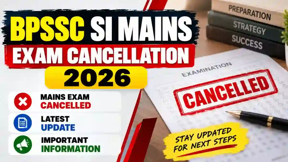 BPSSC SI Mains Exam Cancelled 2026 - Check New Exam Date Update