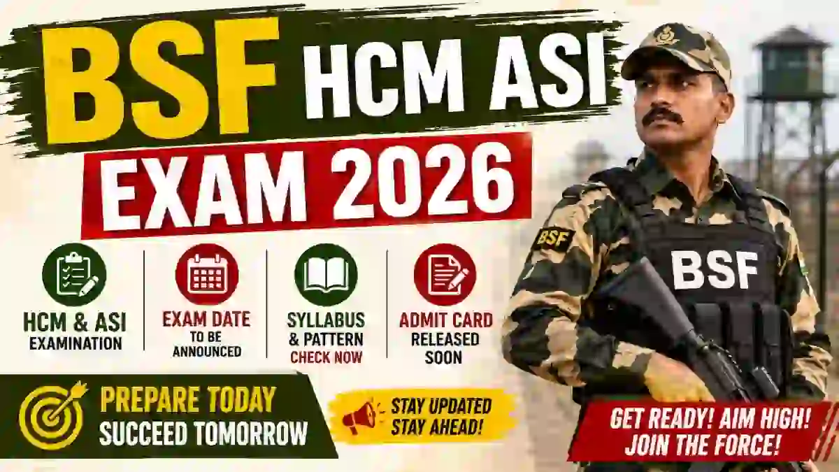 BSF HCM ASI Exam Date 2026 - Check Rescheduled Exam Date at rectt.bsf.gov.in