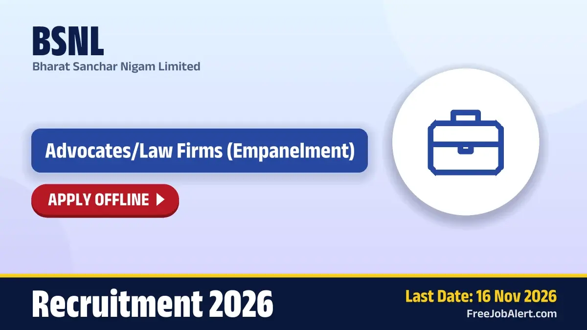BSNL Advocates/Law Firms Recruitment 2026 – Apply Offline BSNL Advocates/Law Firms Recruitment 2026 – Apply Offline