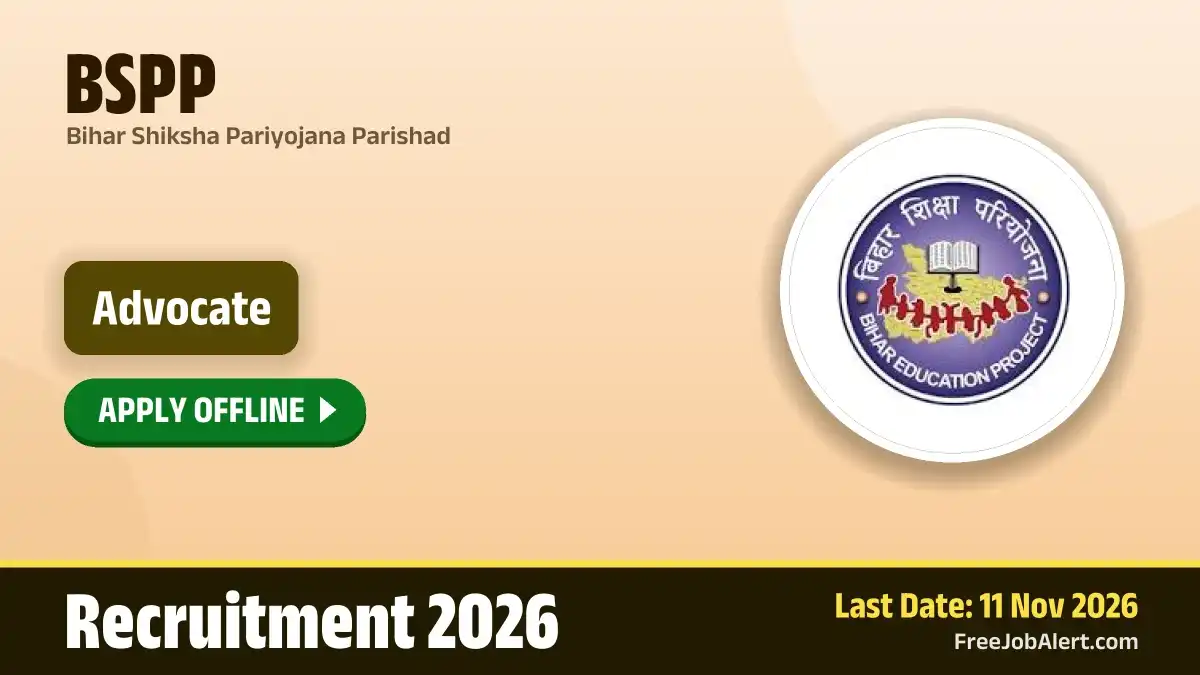 BSPP Advocate Recruitment 2026 – Apply Offline BSPP Advocate Recruitment 2026 – Apply Offline