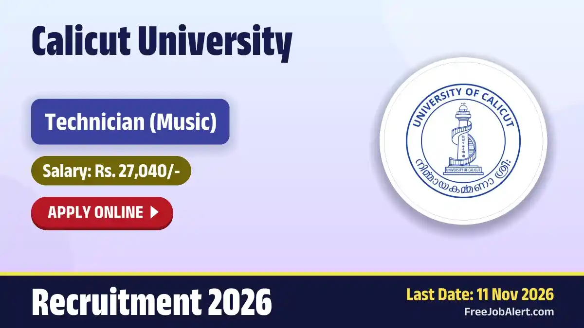 Calicut University Technician Recruitment 2026 – Apply Online