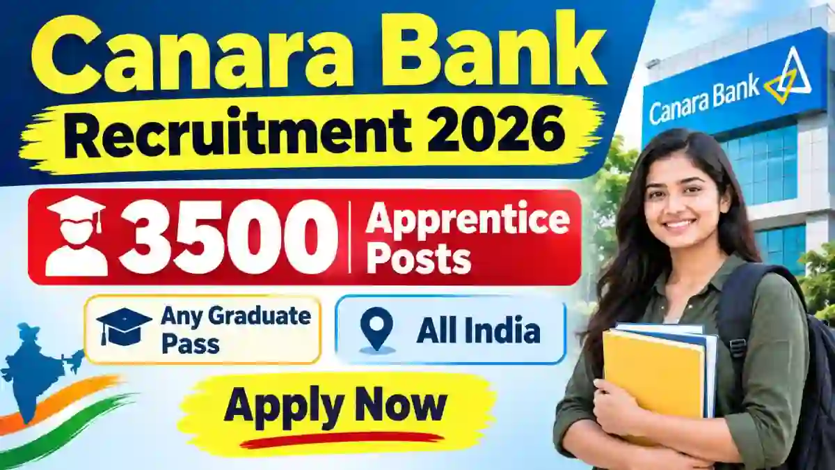 Canara Bank Apprentice Recruitment 2026 - Apply Online for 3500 Posts