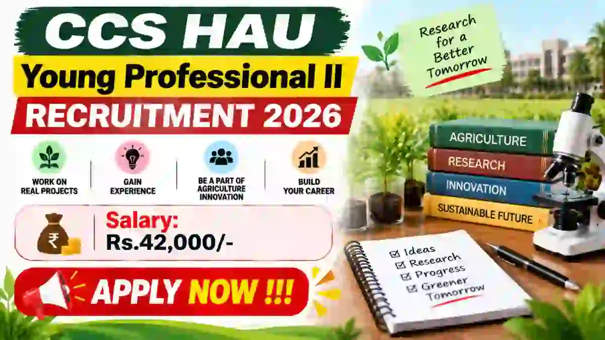 CCS HAU Young Professional II Recruitment 2026 - Apply Offline