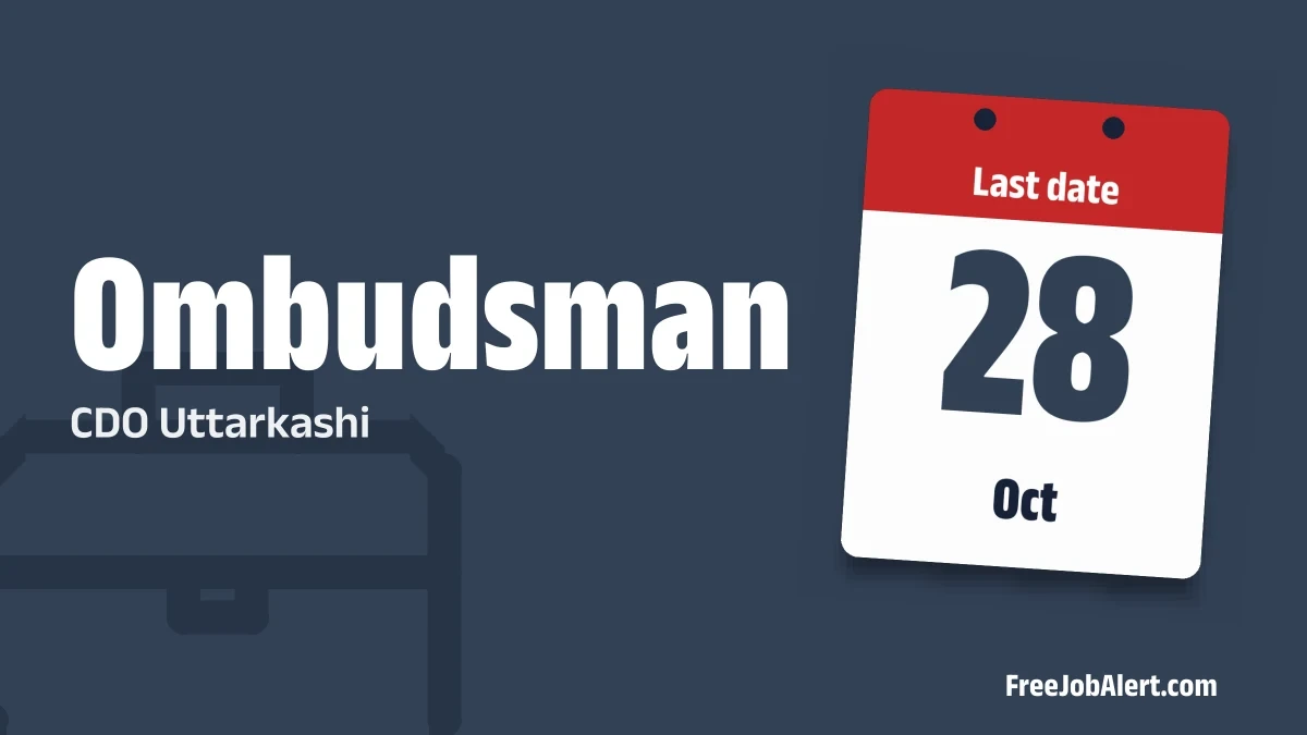CDO Uttarkashi Ombudsman Recruitment 2026 – Apply Offline