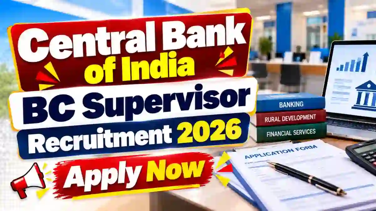 Central Bank of India BC Supervisor Recruitment 2026 - Apply Offline