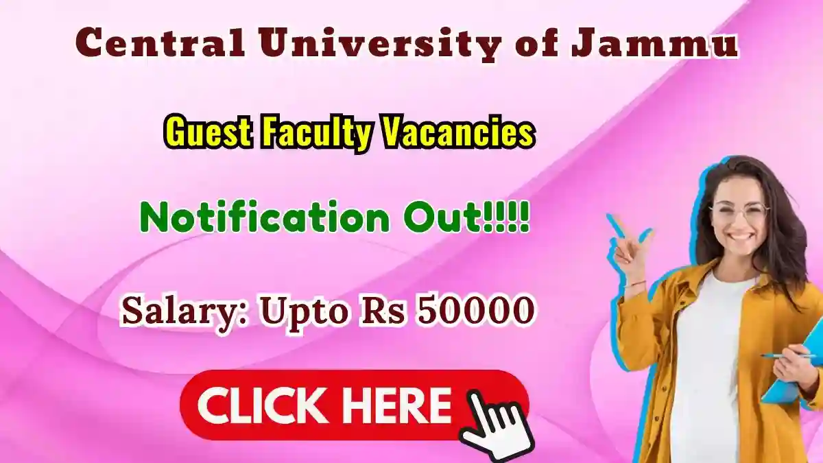 Central University of Jammu Guest Faculty Recruitment 2026 - Walkin Central University of Jammu Guest Faculty Recruitment 2026 - Walkin