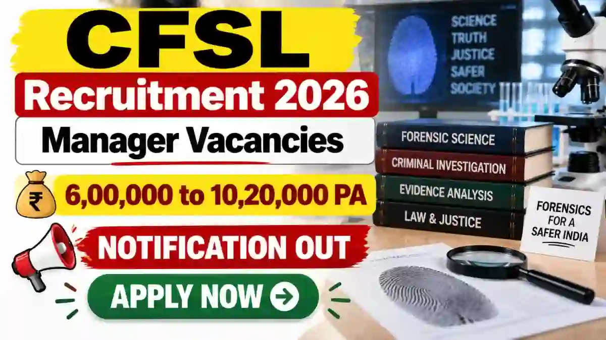 CFSL Manager Recruitment 2026 - Apply Online CFSL Manager Recruitment 2026 - Apply Online