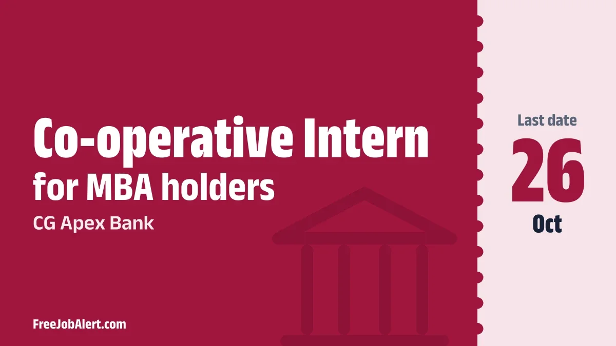 CG Apex Bank Co-operative Intern Recruitment 2026 – Apply Offline