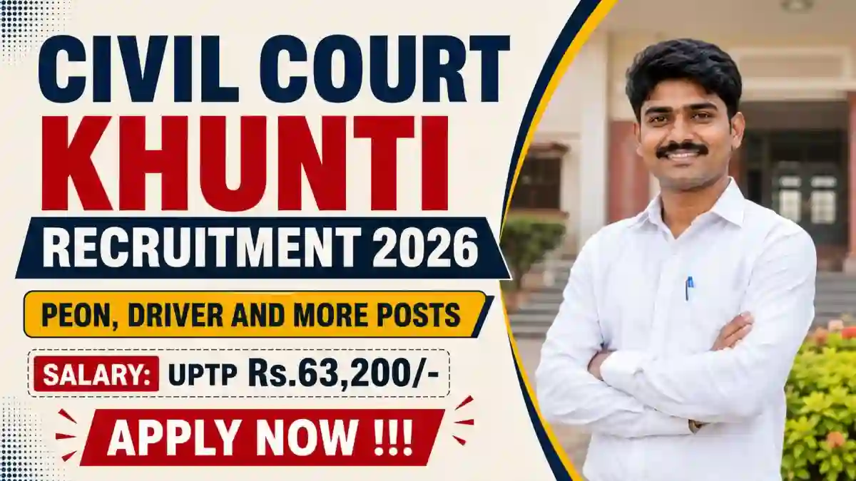 Civil Court Khunti Recruitment 2026 - Apply Offline for Peon, Driver and More Posts